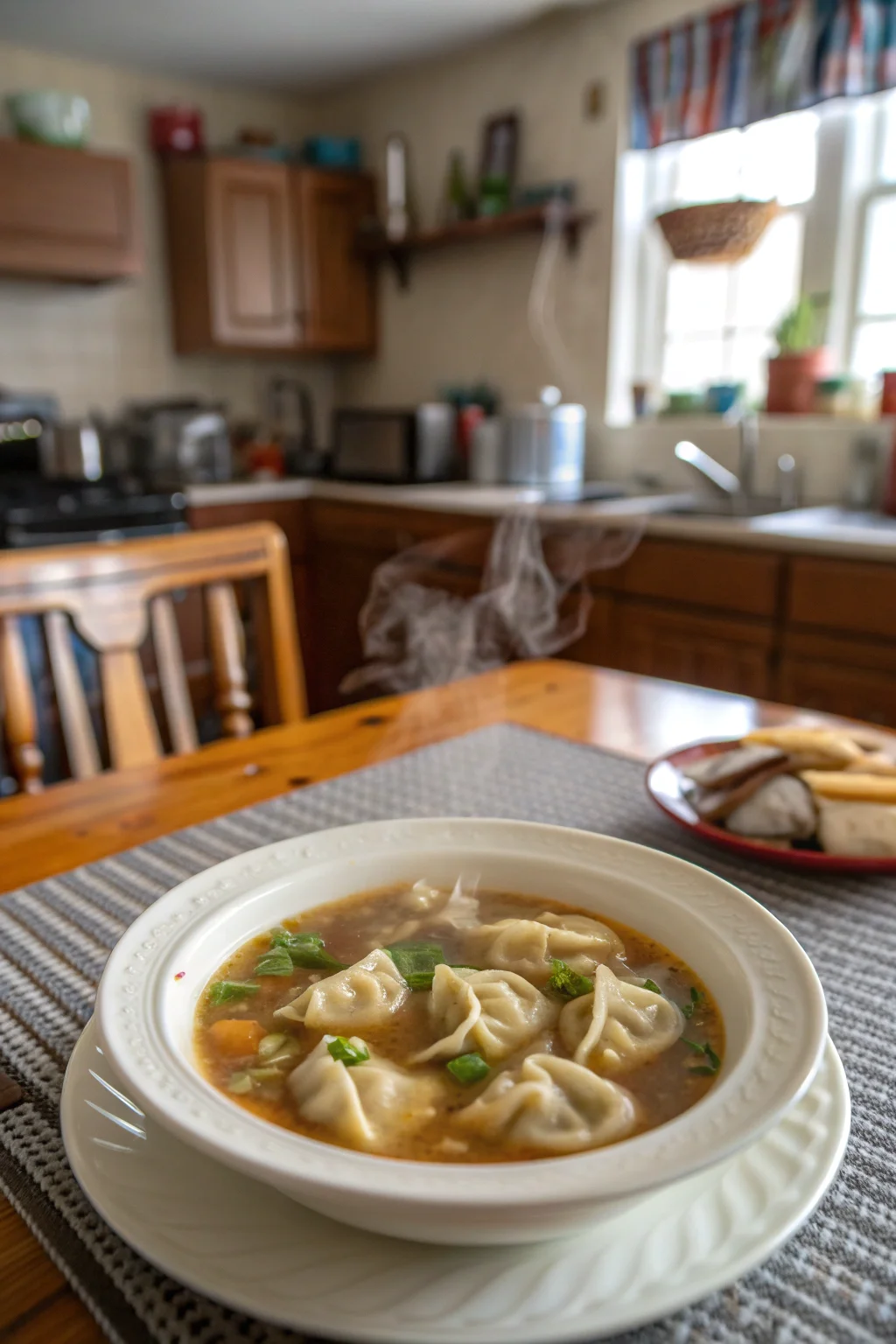A delicious plate of Comforting Potsticker Soup