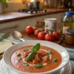 A delicious plate of Creamy Tomato Basil Soup
