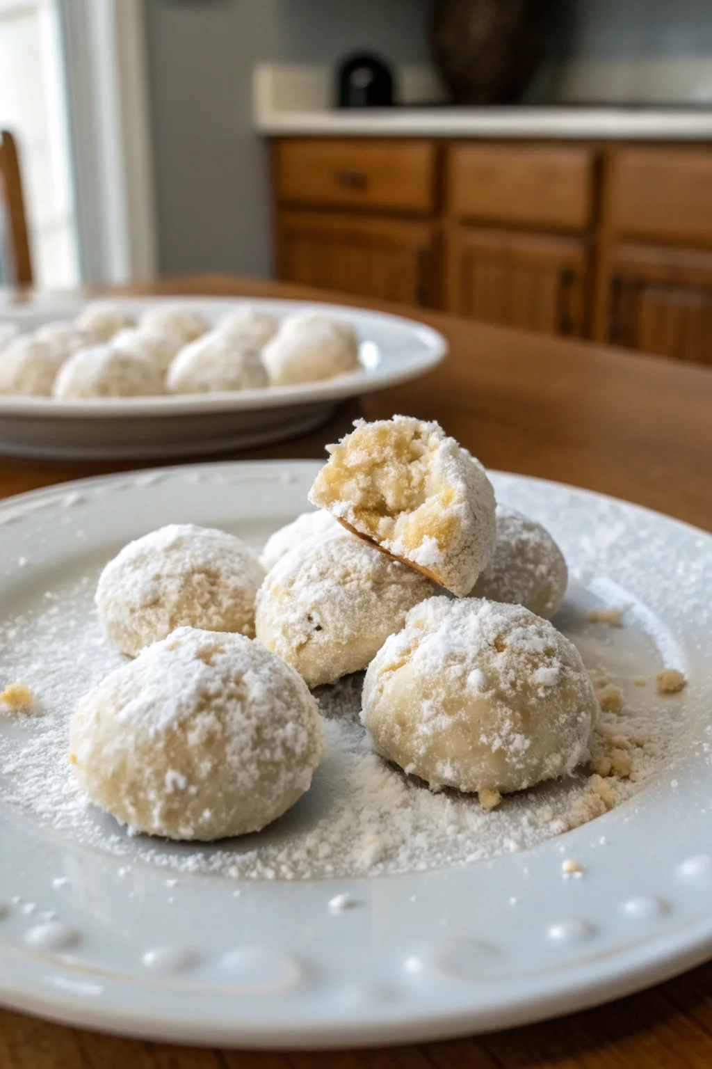 A delicious plate of Sweetened Condensed Milk Snowball Cookies