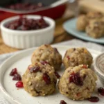 A delicious plate of Cranberry Turkey Stuffing Balls