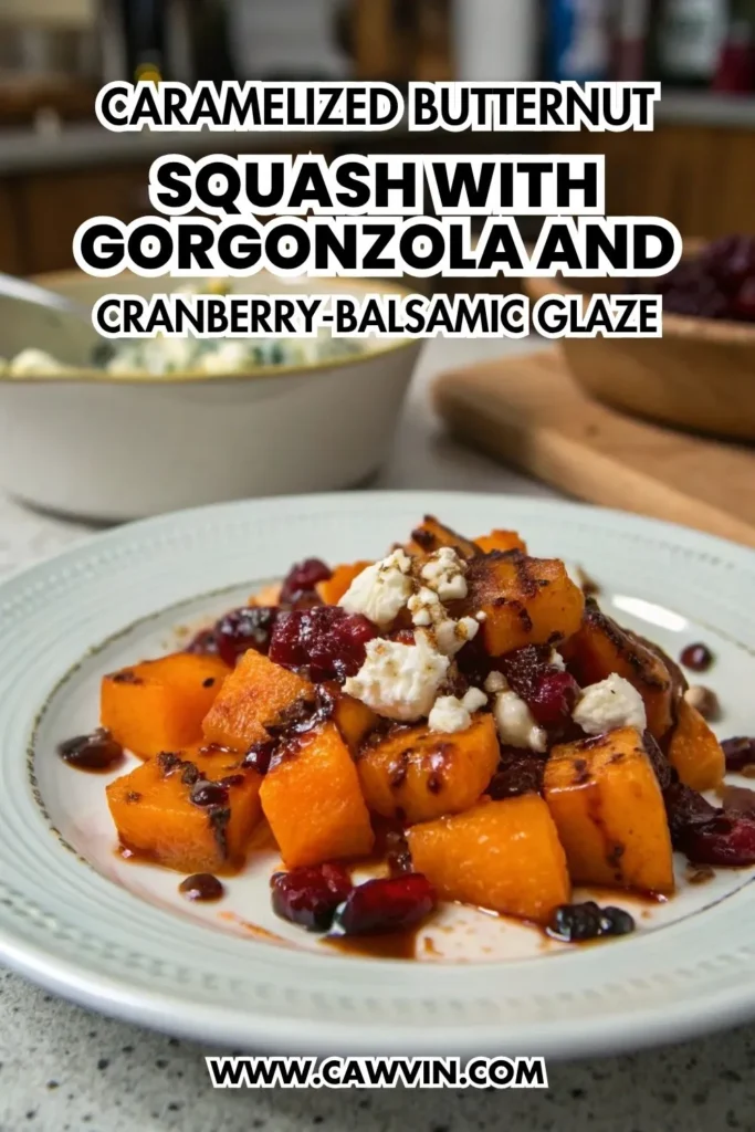 Caramelized Butternut Squash with Gorgonzola and Cranberry Balsamic Glaze 1000x1500 1 - Easy Peasy Recipes
