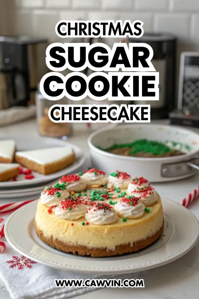 Christmas Sugar Cookie Cheesecake 1000x1500 1 - Easy Peasy Recipes