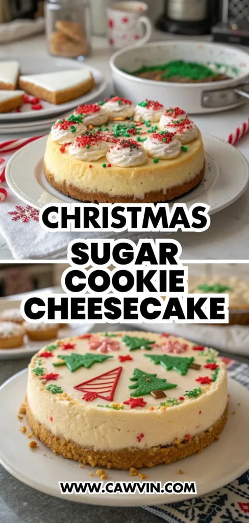 Christmas Sugar Cookie Cheesecake 1000x2100 1 - Easy Peasy Recipes