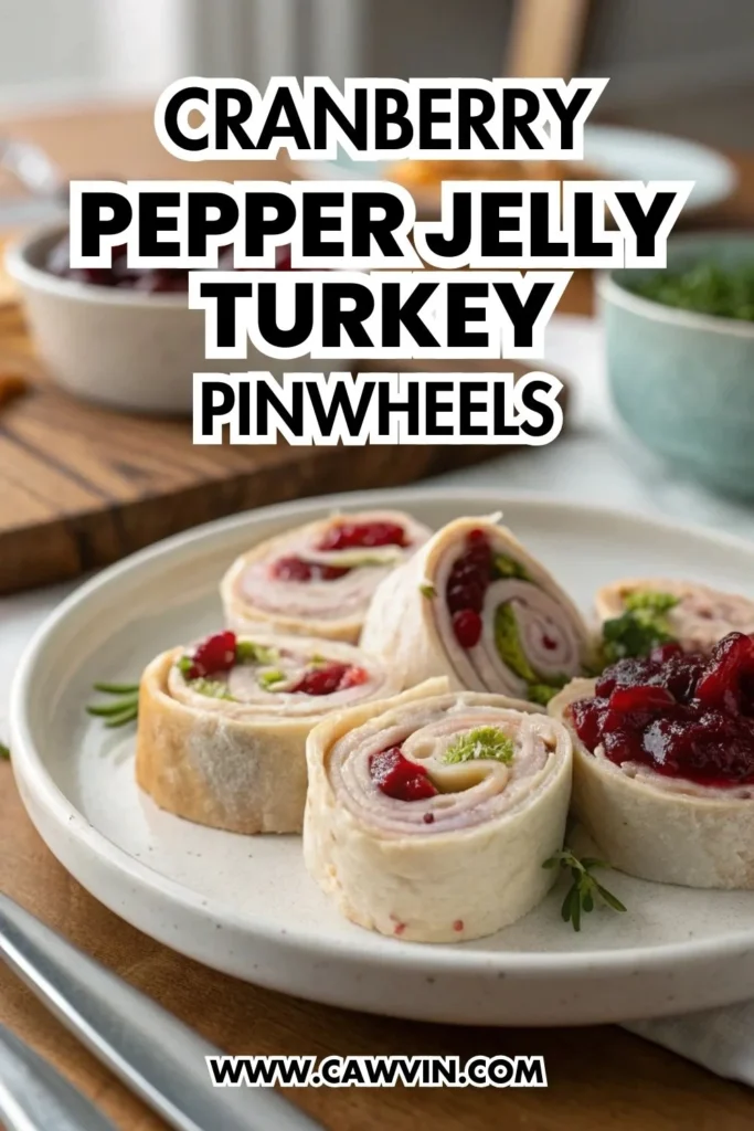 Cranberry Pepper Jelly Turkey Pinwheels