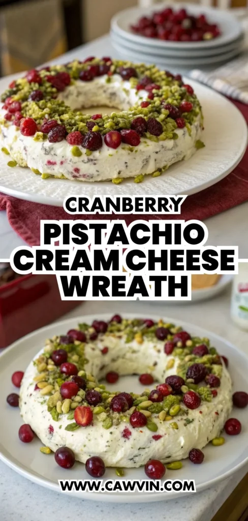 Cranberry Pistachio Cream Cheese Wreath