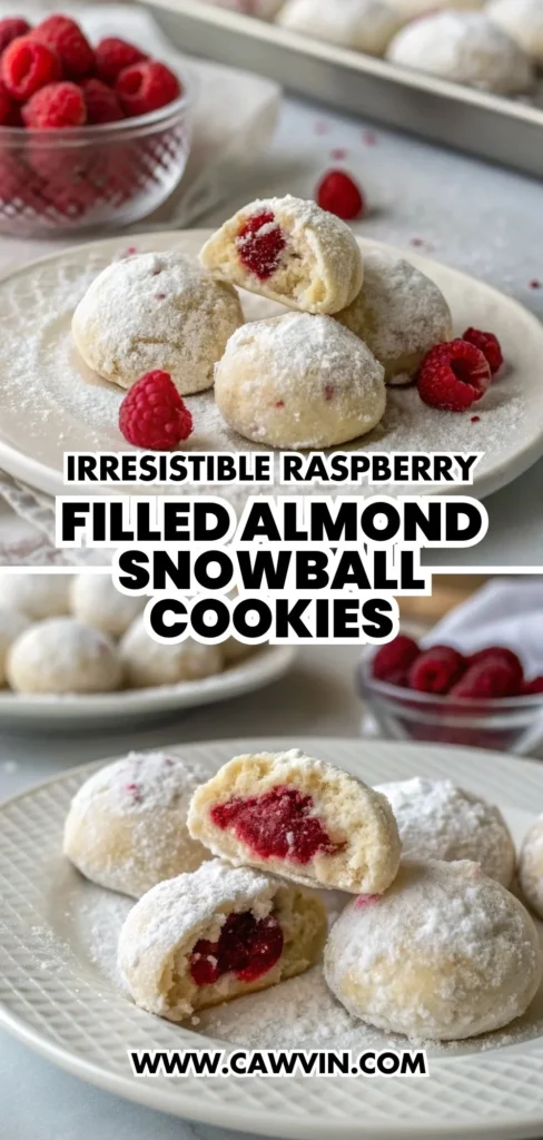 Irresistible Raspberry Filled Almond Snowball Cookies 1000x2100 1 - Easy Peasy Recipes