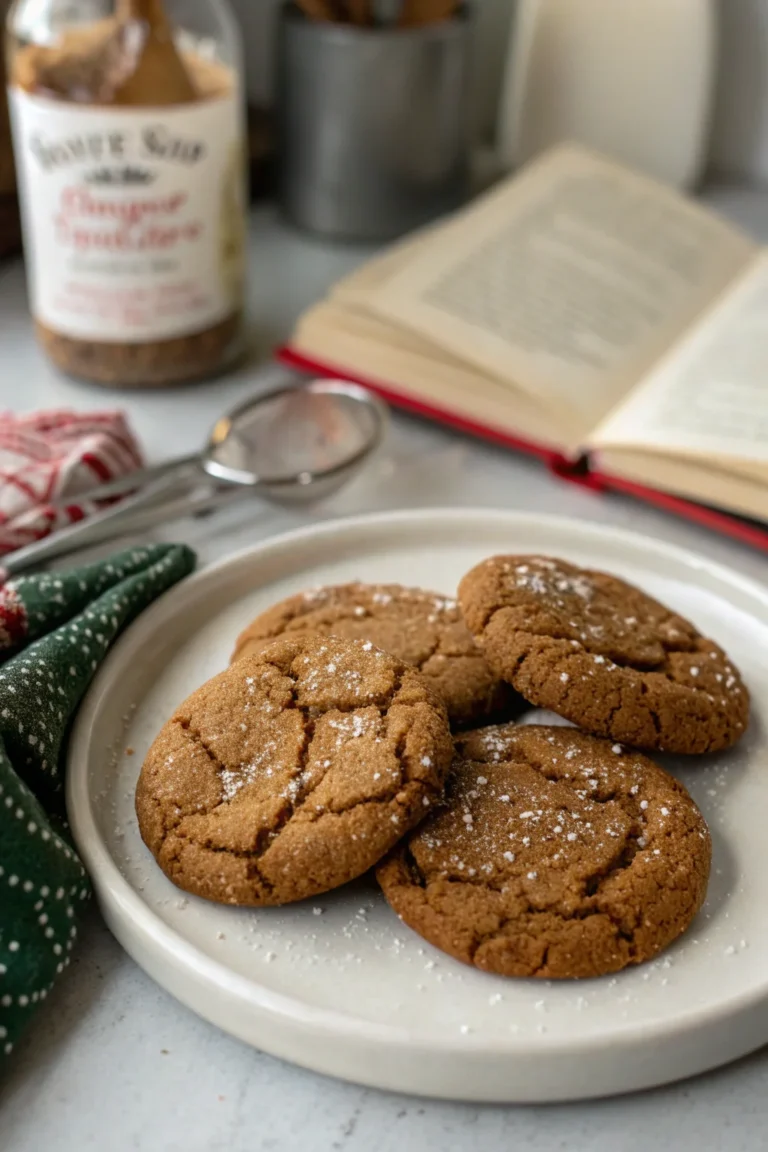 A delicious plate of Ginger Molasses Christmas Cookies