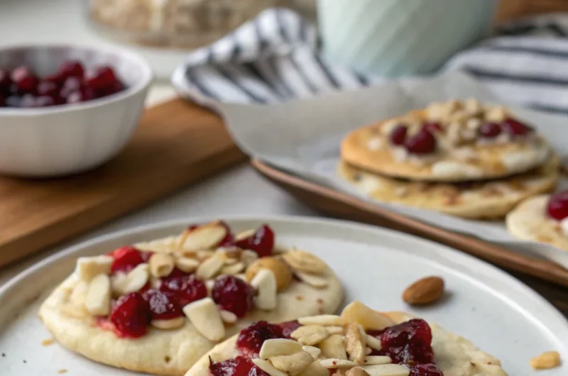 Brie & Cranberry Flatbreads with Almond Crunch