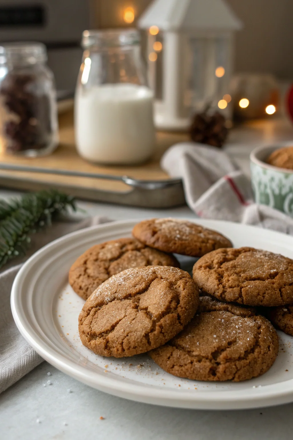 A delicious plate of Ginger Molasses Christmas Cookies