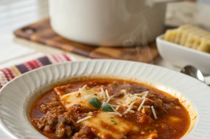 Mouthwatering One Pot Lasagna Soup
