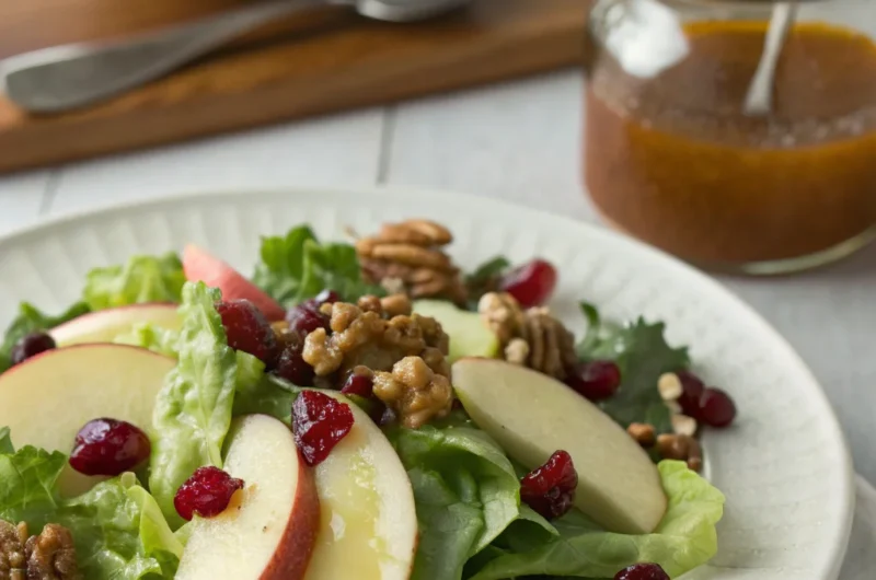 Apple Walnut Cranberry Salad with Maple Dressing