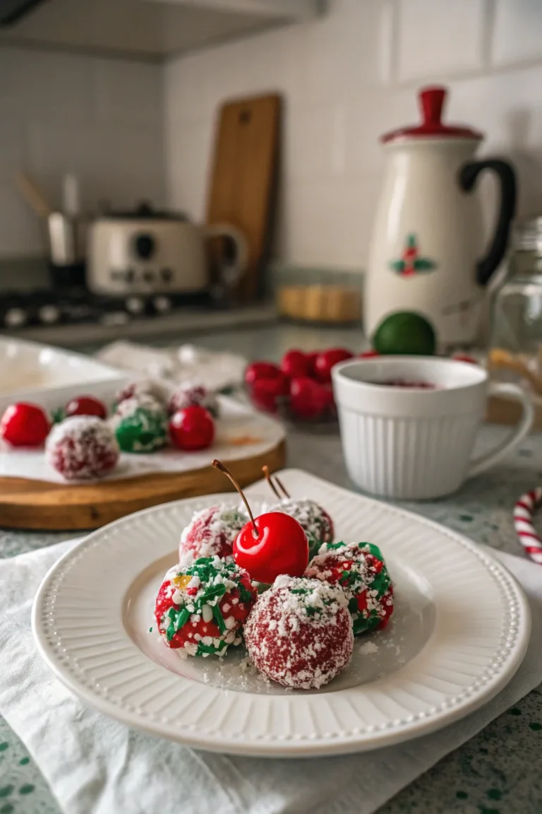 A delicious plate of Christmas Cherry Bombs