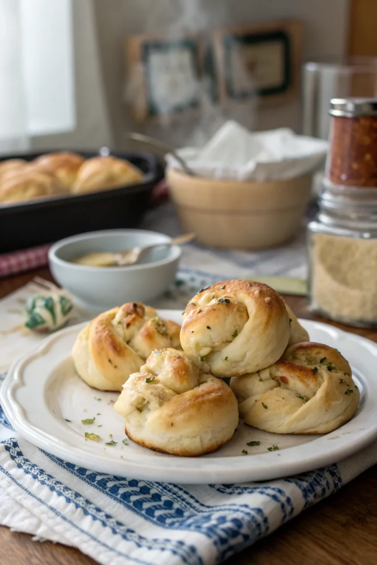 A delicious plate of Cottage Cheese Garlic Knots