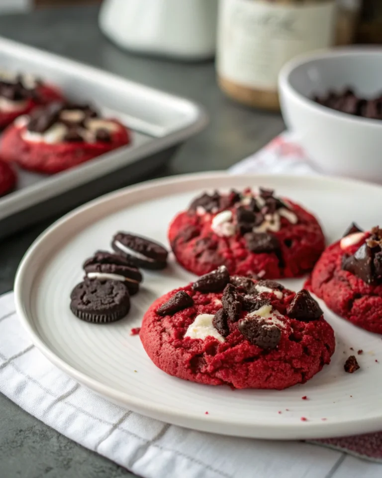 Crushed Oreo Red Velvet Cookies Recipe