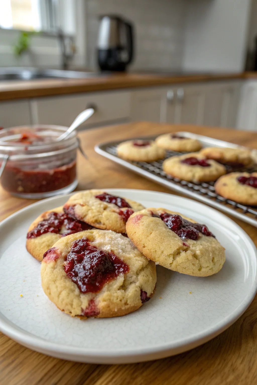 A delicious plate of The Best Jam Cookies