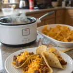 A delicious plate of Crock Pot Taco Shells and Cheese