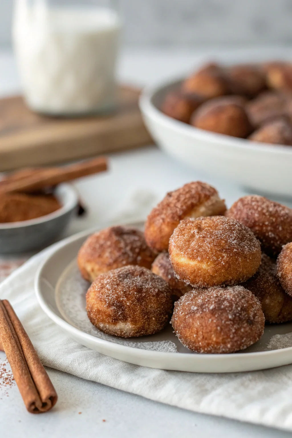 A delicious plate of Cinnamon Sugar Pretzel Bites