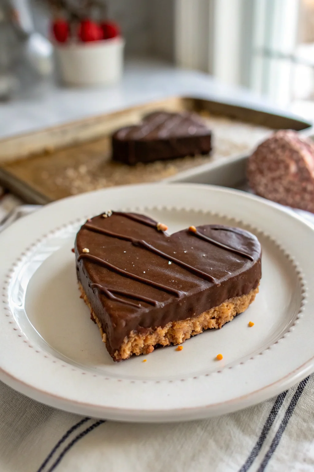 A delicious plate of Chocolate Peanut Butter Valentine’s Heart