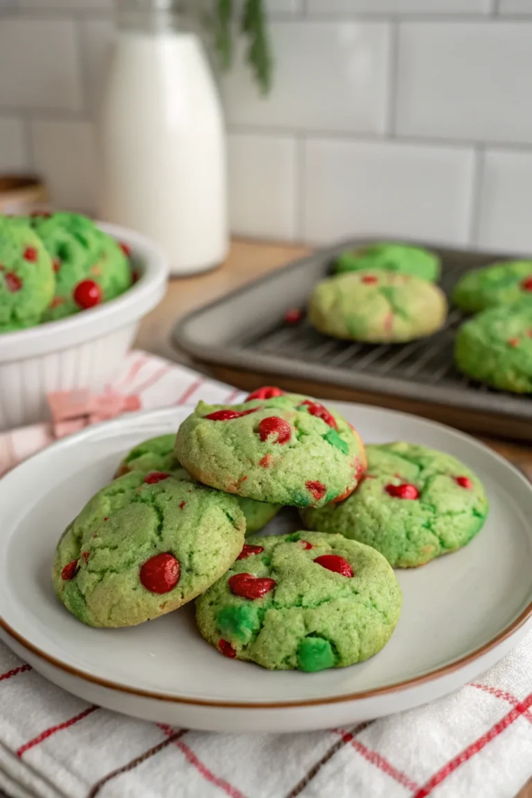 A delicious plate of Grinch Cookies
