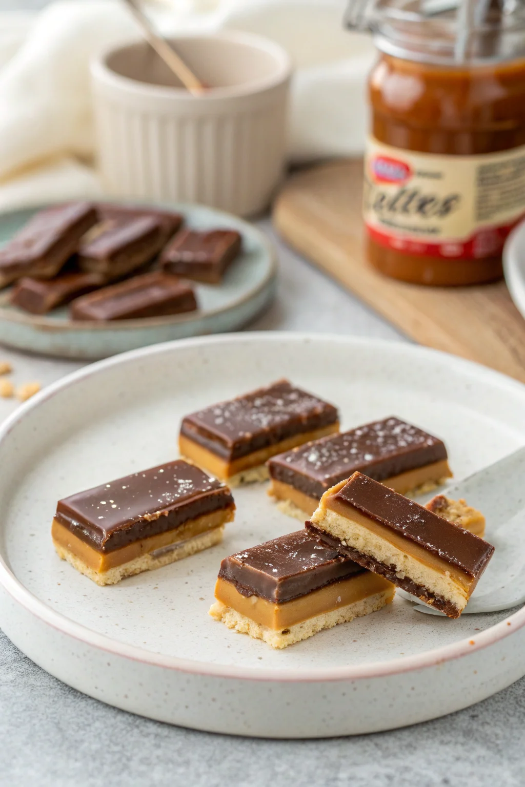 A delicious plate of Rolo Twix Bites