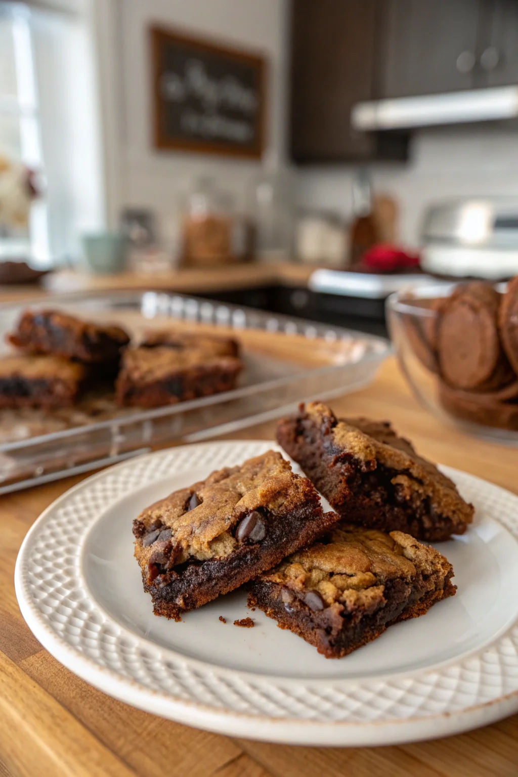 A delicious plate of The BEST Fudgy Chewy Brookies