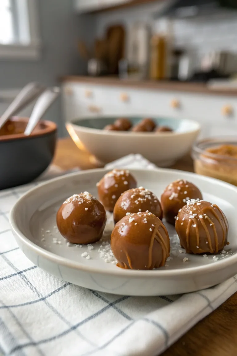A delicious plate of Salted Caramel Truffles
