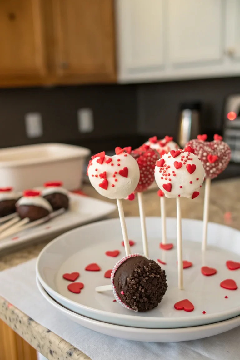 A delicious plate of Valentine’s Day Oreo Pops