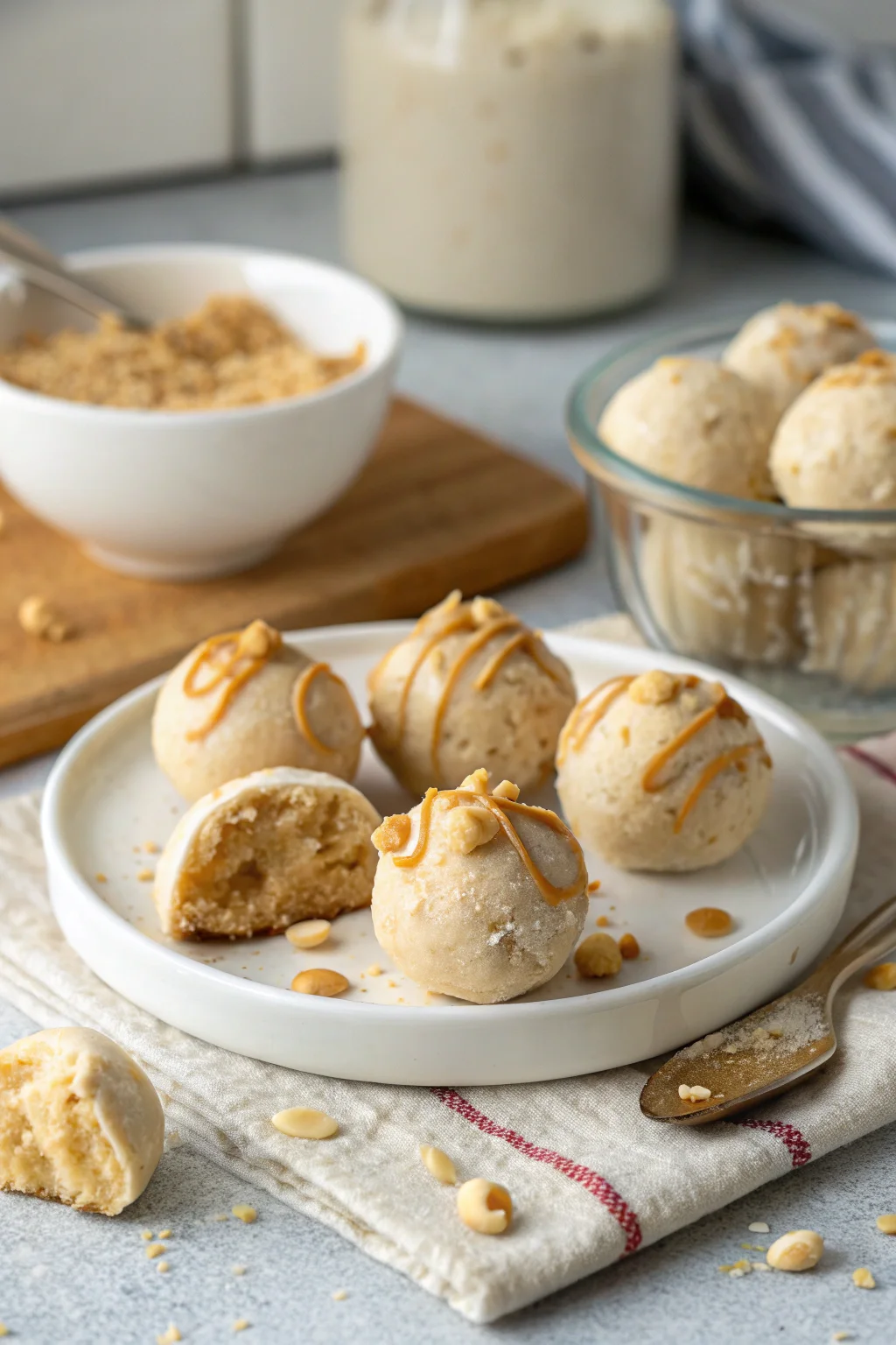 A delicious plate of No-Bake Peanut Butter Cheesecake Balls