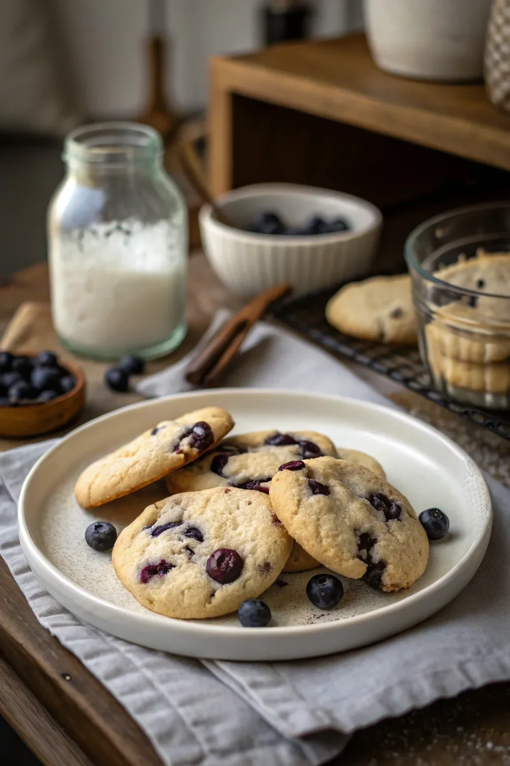 A delicious plate of Blueberry Cookies