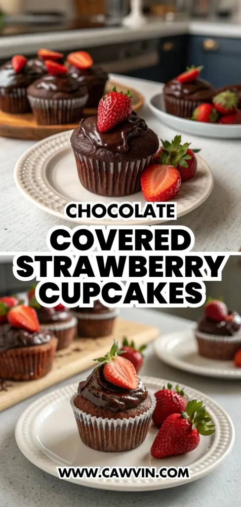 Chocolate Covered Strawberry Cupcakes 2 - Easy Peasy Recipes