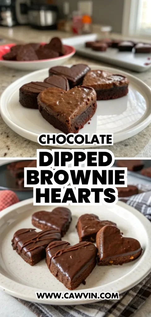 Chocolate Dipped Brownie Hearts 2 - Easy Peasy Recipes