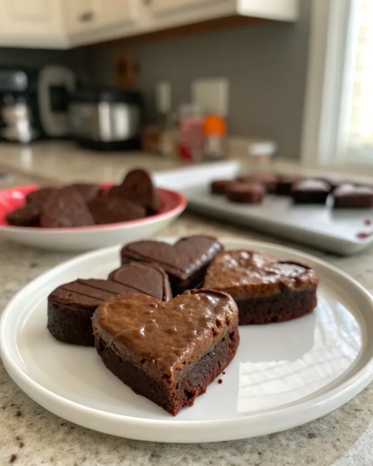 Chocolate Dipped Brownie Hearts Recipe