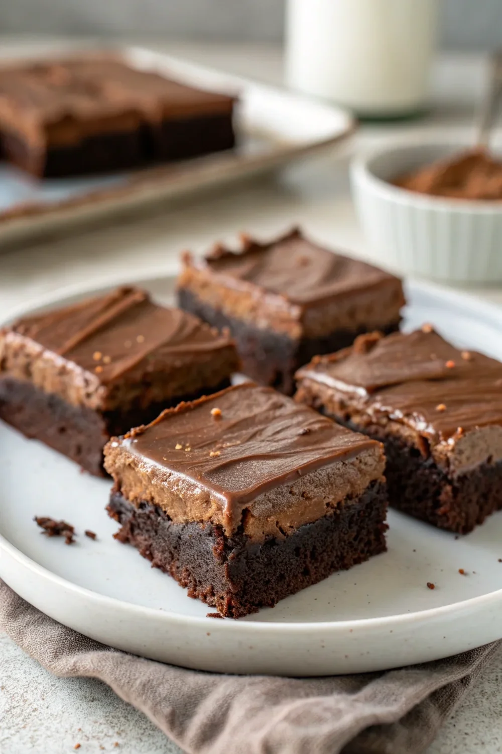 A delicious plate of Chocolate Mousse Brownies