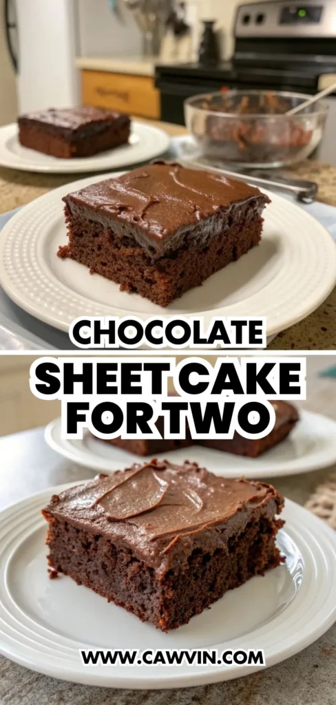 Chocolate Sheet Cake for Two 2 - Easy Peasy Recipes