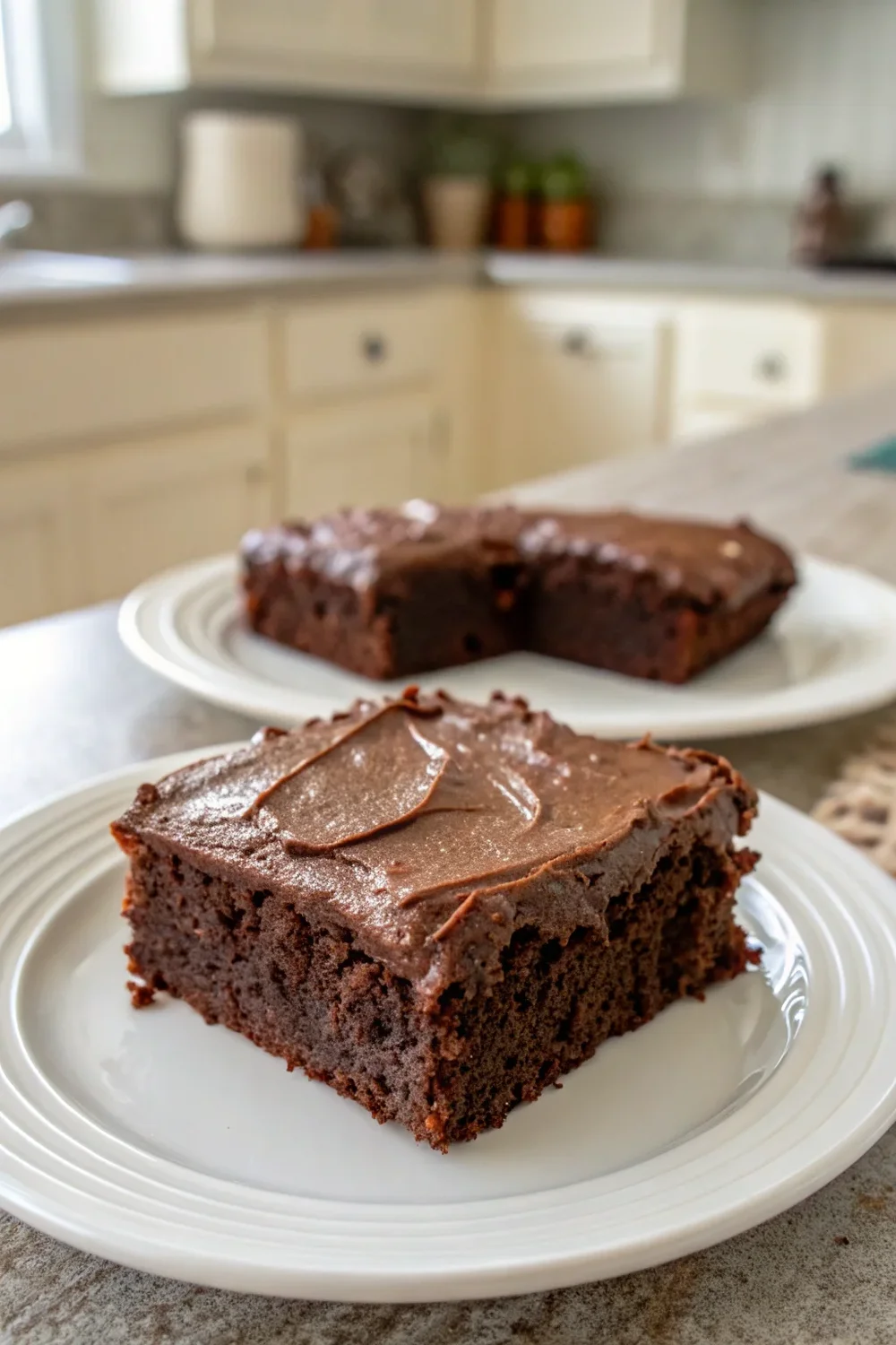 A delicious plate of Chocolate Sheet Cake for Two