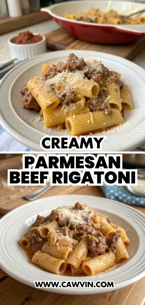 Creamy Parmesan Beef Rigatoni 2 - Easy Peasy Recipes