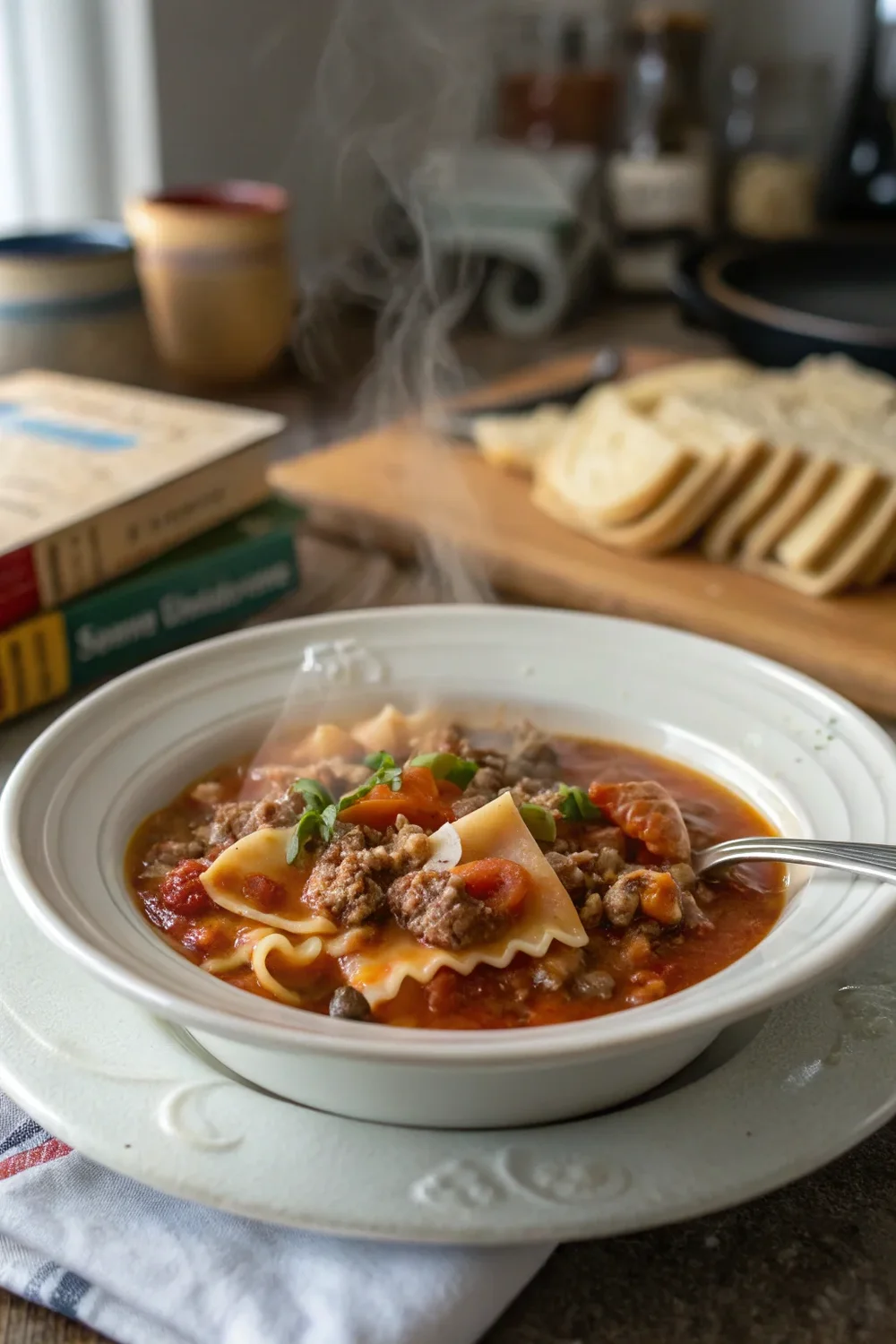 A delicious plate of Easy Lasagna Soup Recipe