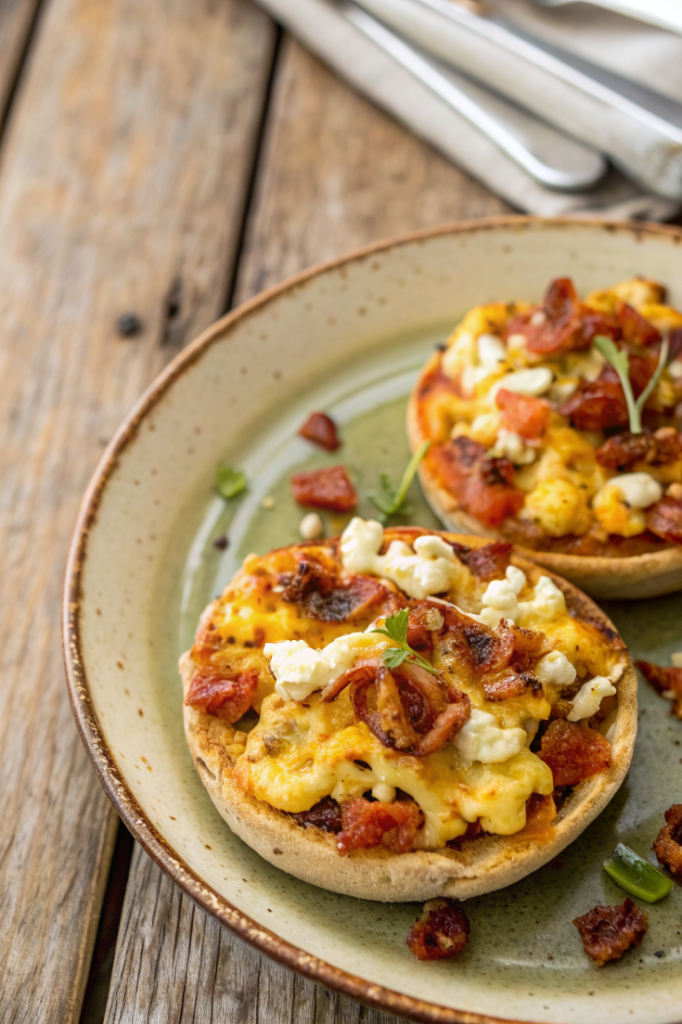 English Muffin Breakfast Pizzas In Article image - Easy Peasy Recipes