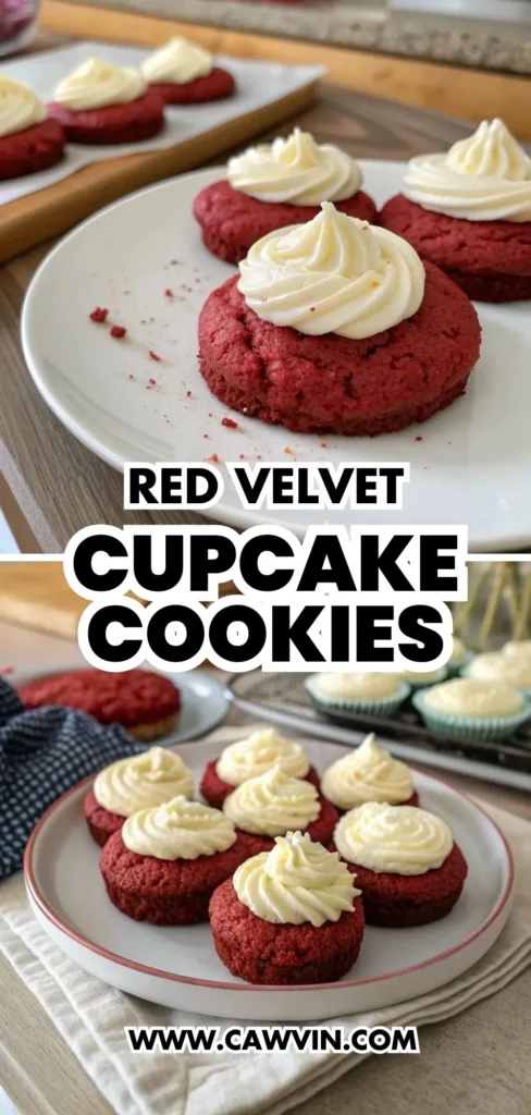 Red Velvet Cupcake Cookies 2 - Easy Peasy Recipes