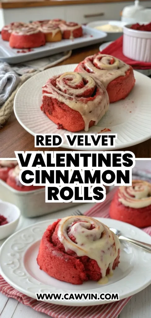 Red Velvet Valentines Cinnamon Rolls 2 - Easy Peasy Recipes