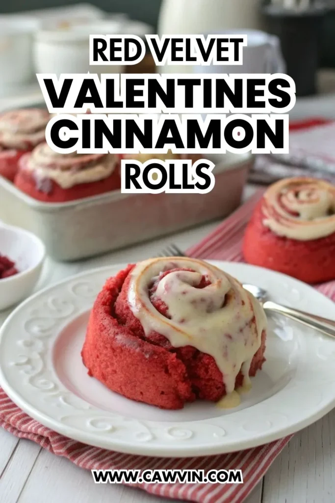 Red Velvet Valentines Cinnamon Rolls - Easy Peasy Recipes