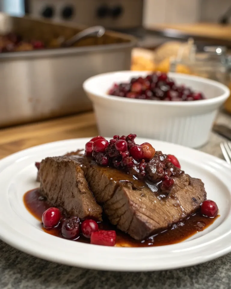 Slow-Braised Beef Roast with Cranberry Balsamic Glaze Recipe