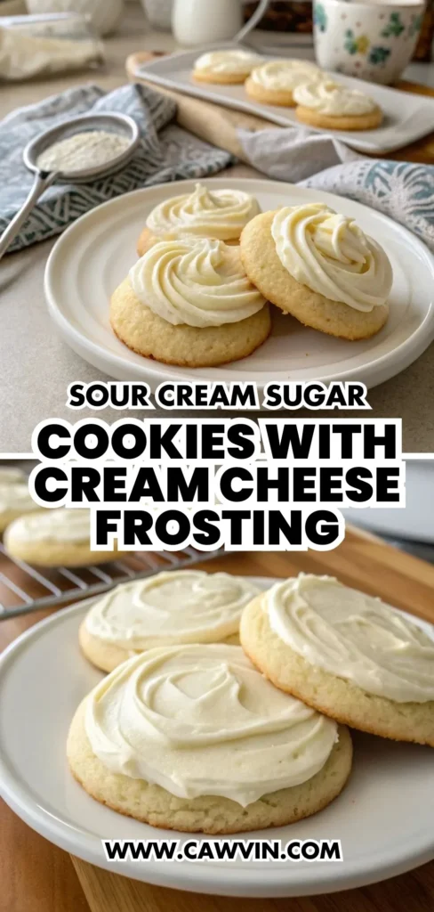 Sour Cream Sugar Cookies with Cream Cheese Frosting 2 - Easy Peasy Recipes