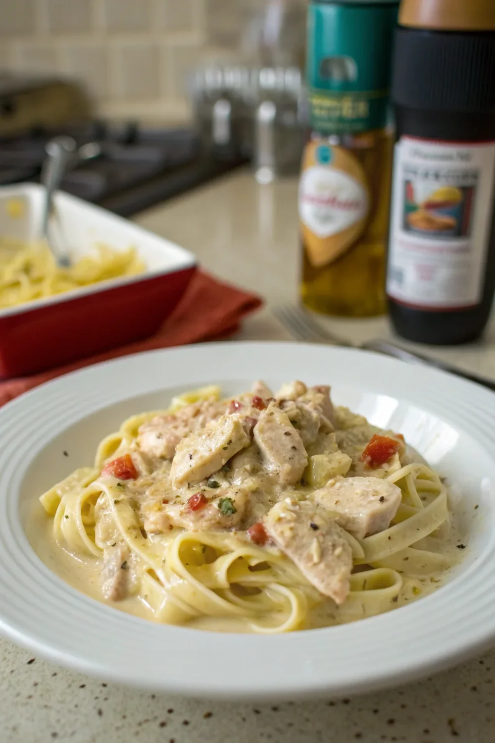 A delicious plate of Southwest Chicken Alfredo