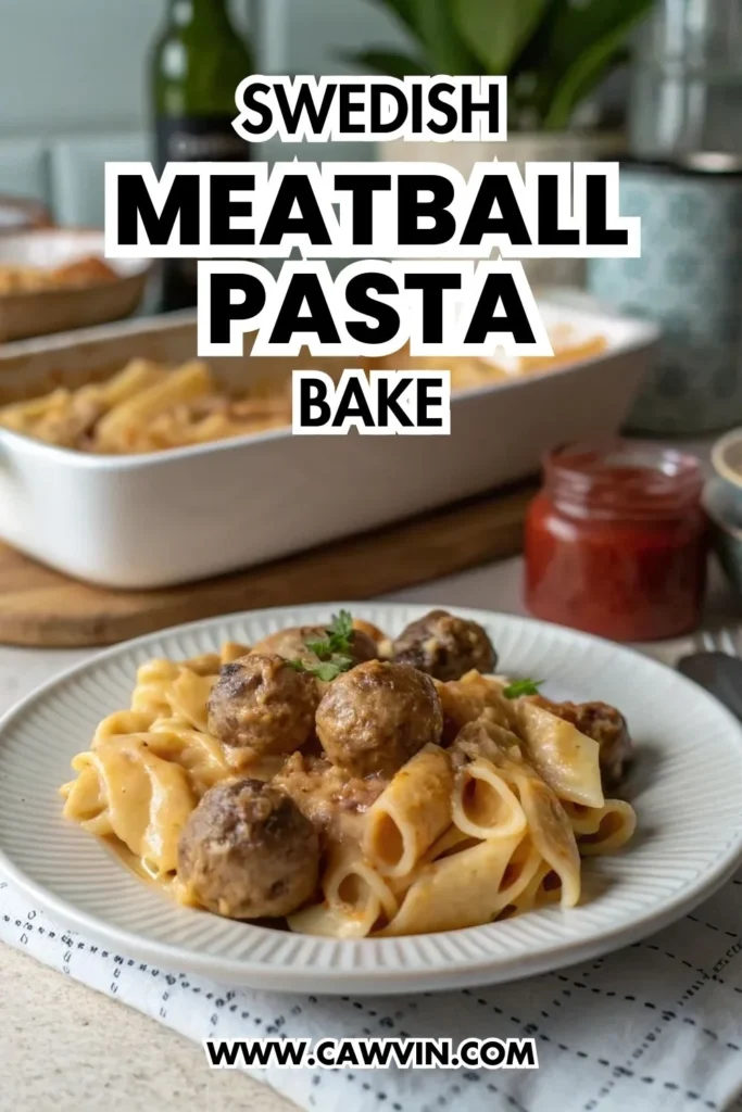Swedish Meatball Pasta Bake - Easy Peasy Recipes