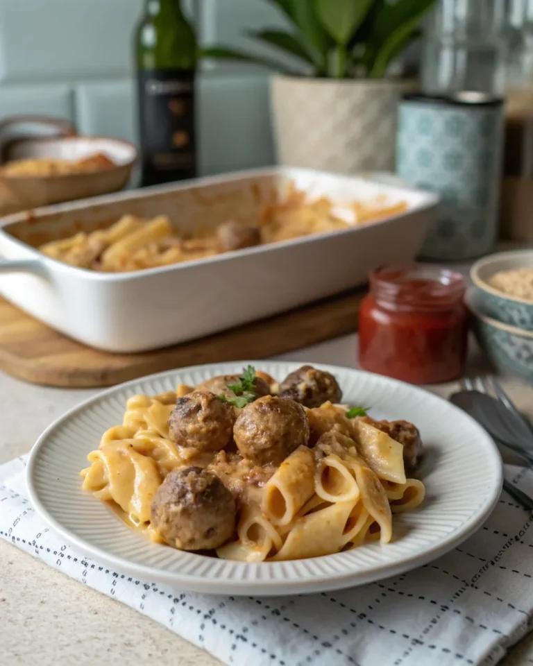 Swedish Meatball Pasta Bake Recipe