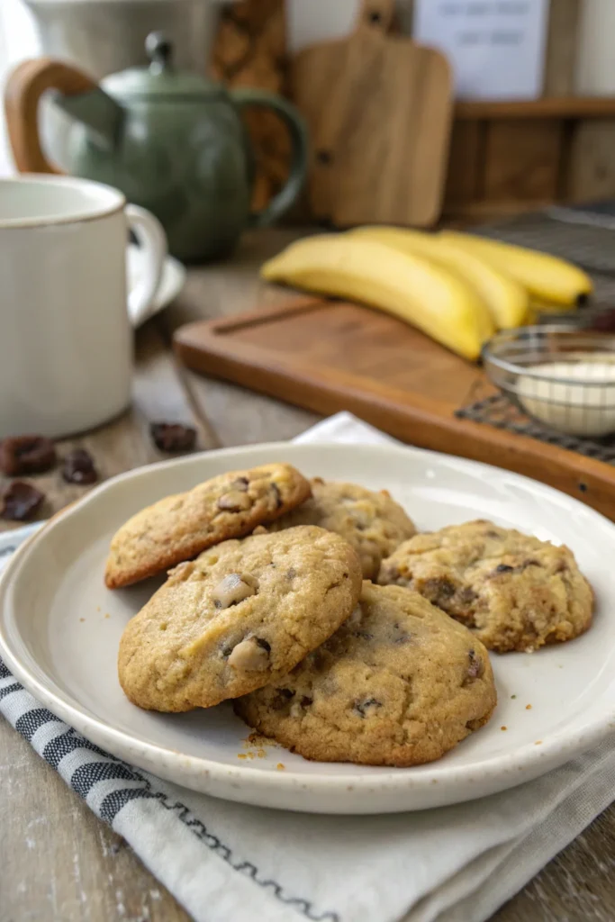 A delicious plate of Banana Bread Cookies