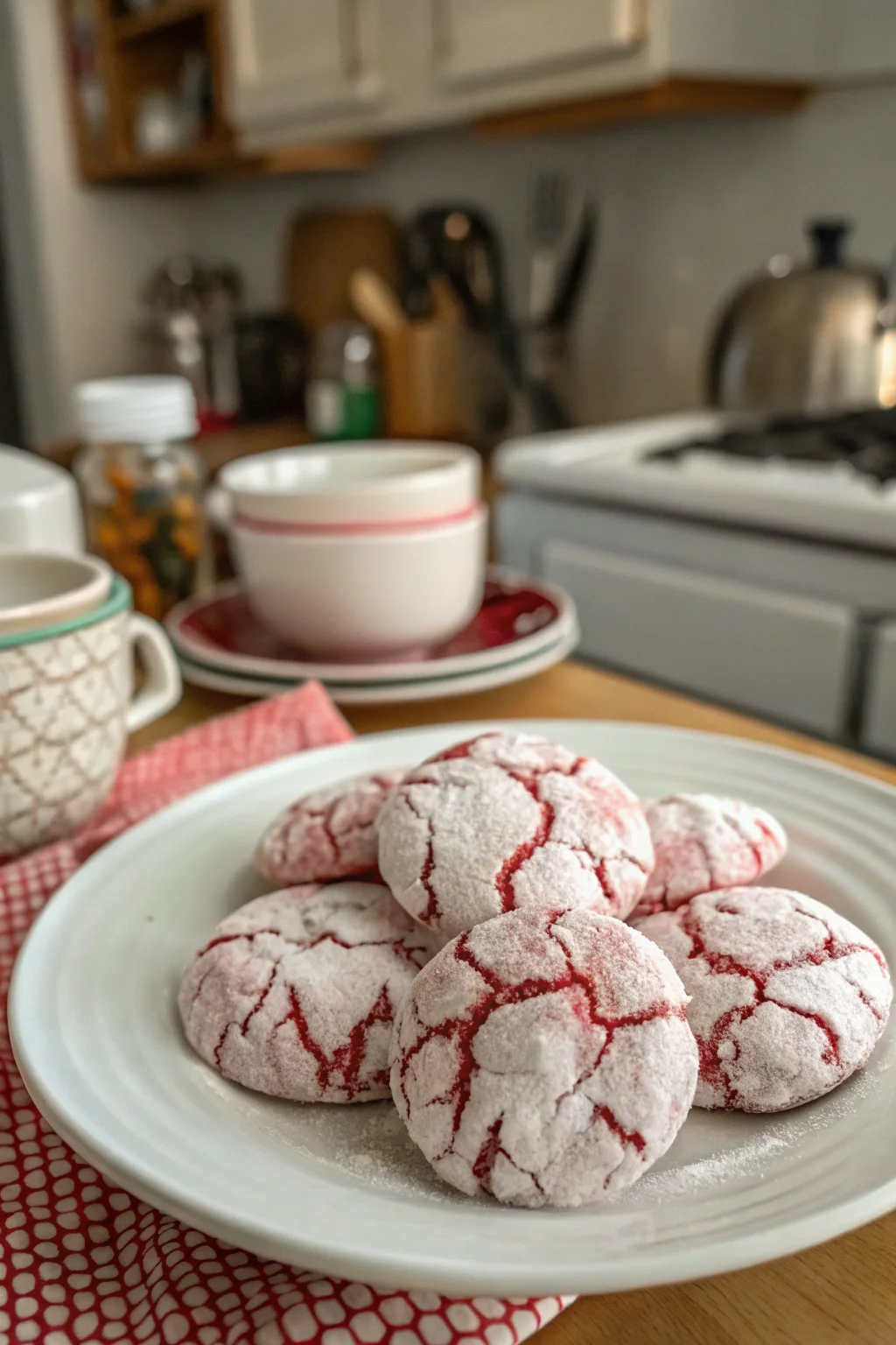 A delicious plate of Cake Mix Crinkle Cookies