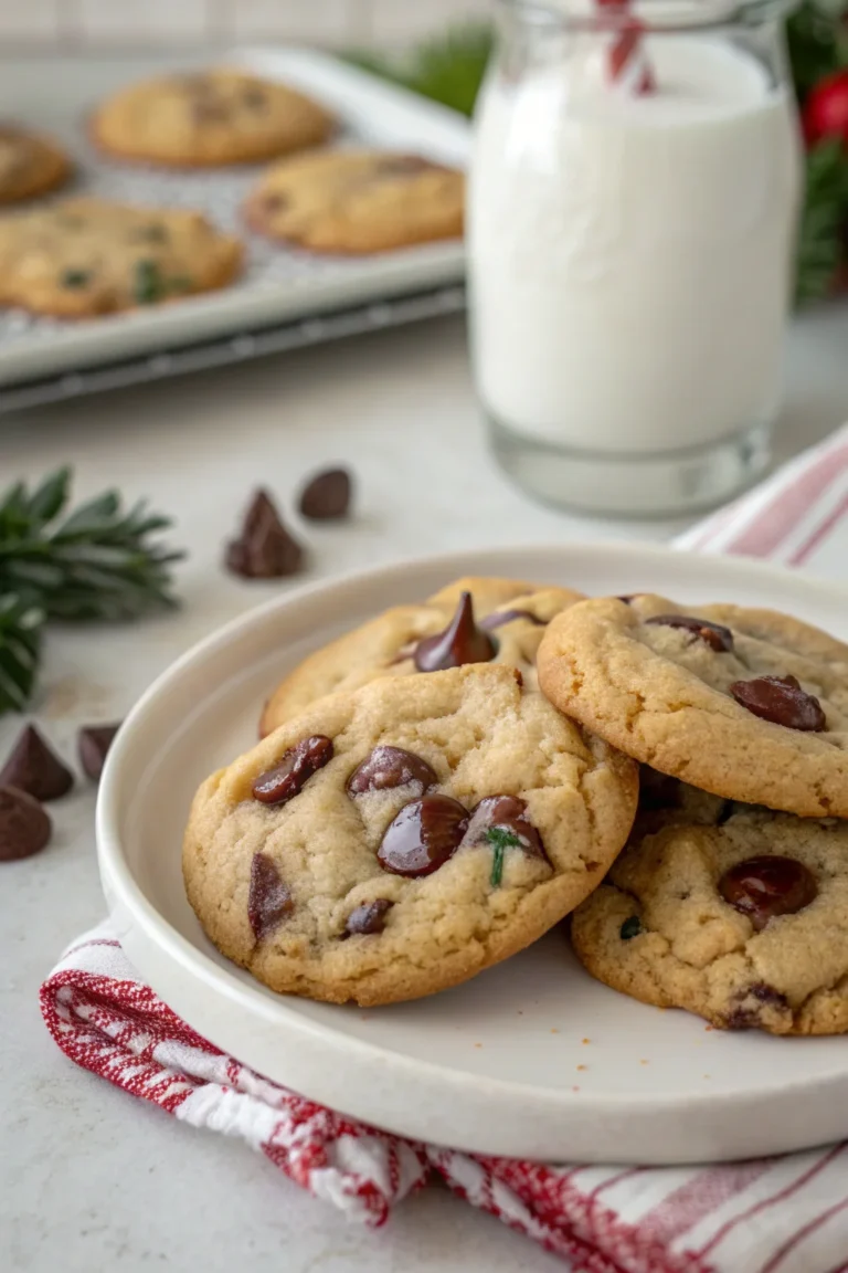 A delicious plate of Christmas Chocolate Chip Cookies