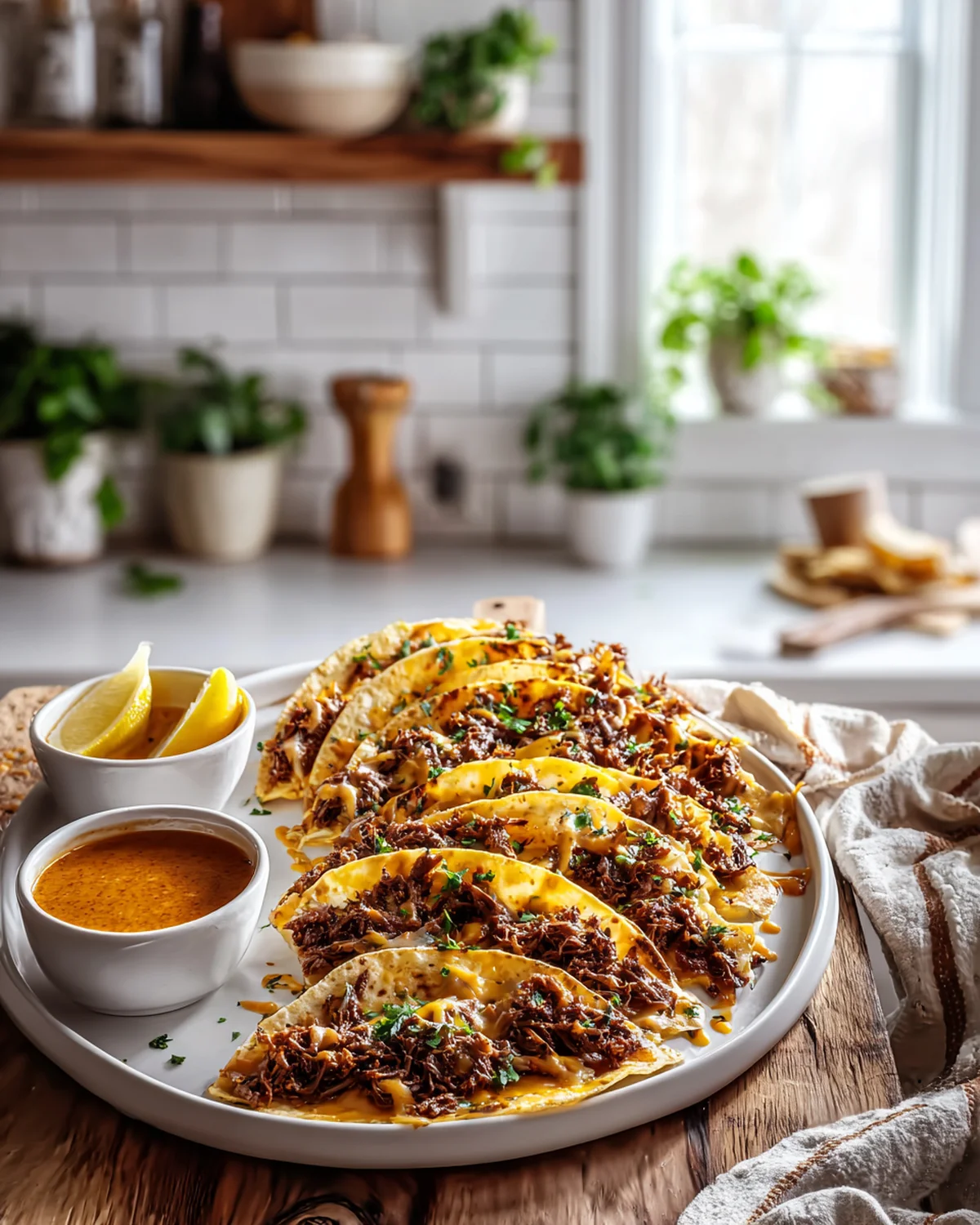 Cowboy Butter Smashed Beef Tortilla Melts with Spicy Dipping Sauce - Image 4